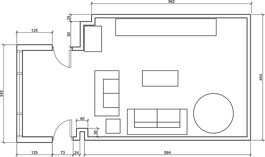 modern living room furniture dimensions